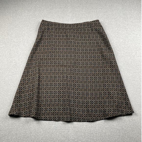 VTG Sag Harbor Skirt 14 Black Brown Mandala Floral Flare Hem FairyGrunge y2k 90s - Picture 3 of 13